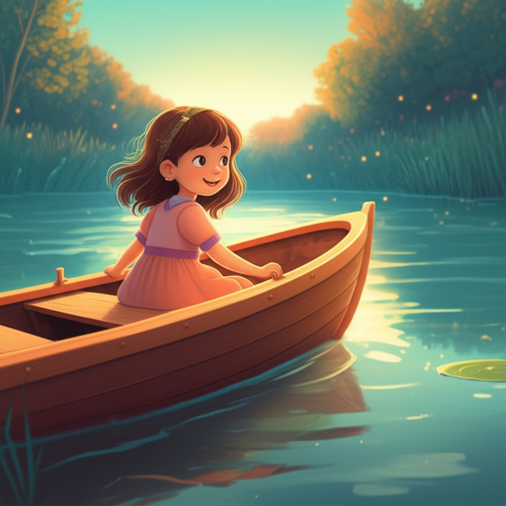 Cover illustration for Flora's Firefly Ferry - a personalized children's story