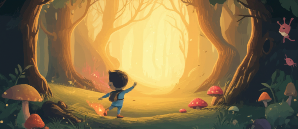 Cover illustration for Pip's Glowing Adventure - a personalized children's story