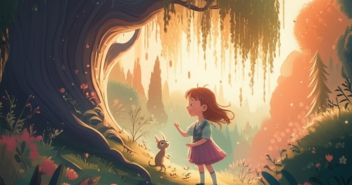 Cover illustration for Pri and the Whispering Willow - a personalized children's story