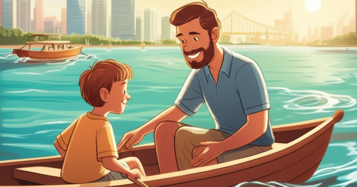 Cover illustration for Elias's River Adventure - a personalized children's story