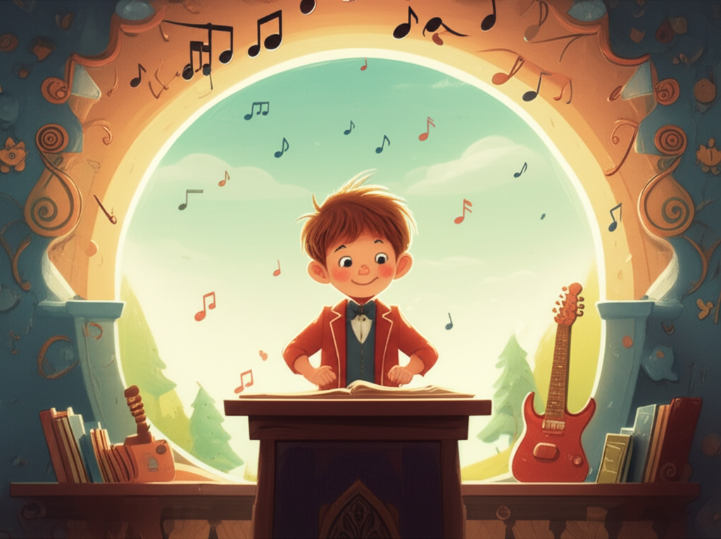 Cover illustration for Bon Jovi's Wobbly Melody - a personalized children's story