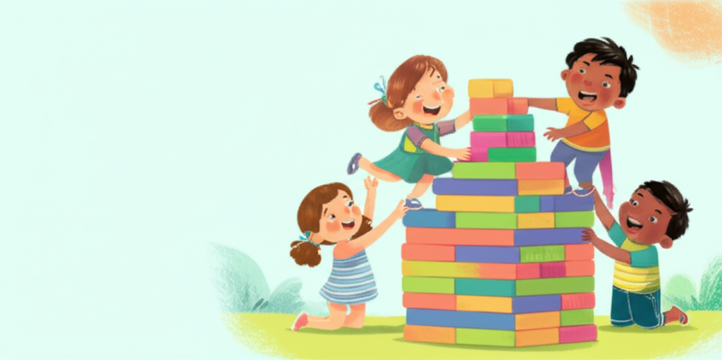 Cover illustration for Zoe e a Torre de Amigos - a personalized children's story