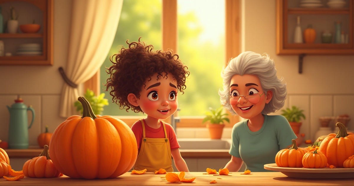 Cover illustration for Madalena e o Doce Misterioso da Vovó - a personalized children's story