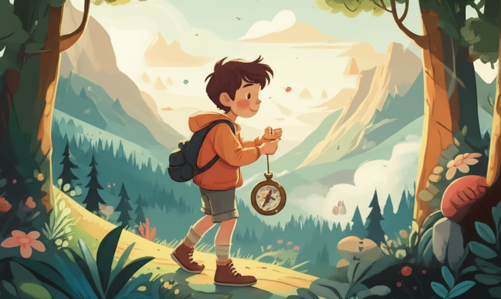 Cover illustration for Ken and the Compass Cave - a personalized children's story