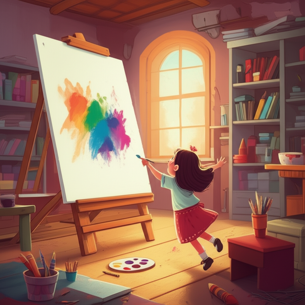 Cover illustration for Zoe and the Whispering Colors - a personalized children's story