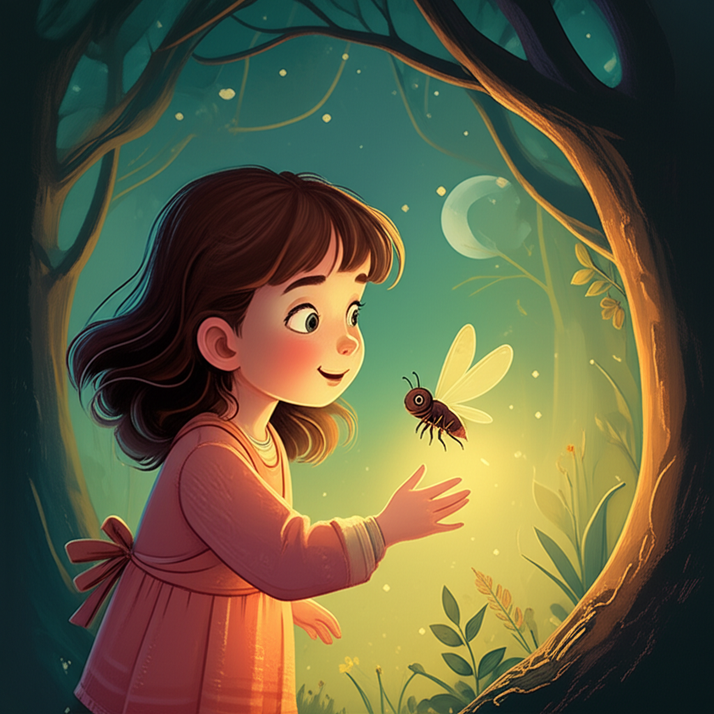 Cover illustration for Flora and the Moonbeam Map - a personalized children's story