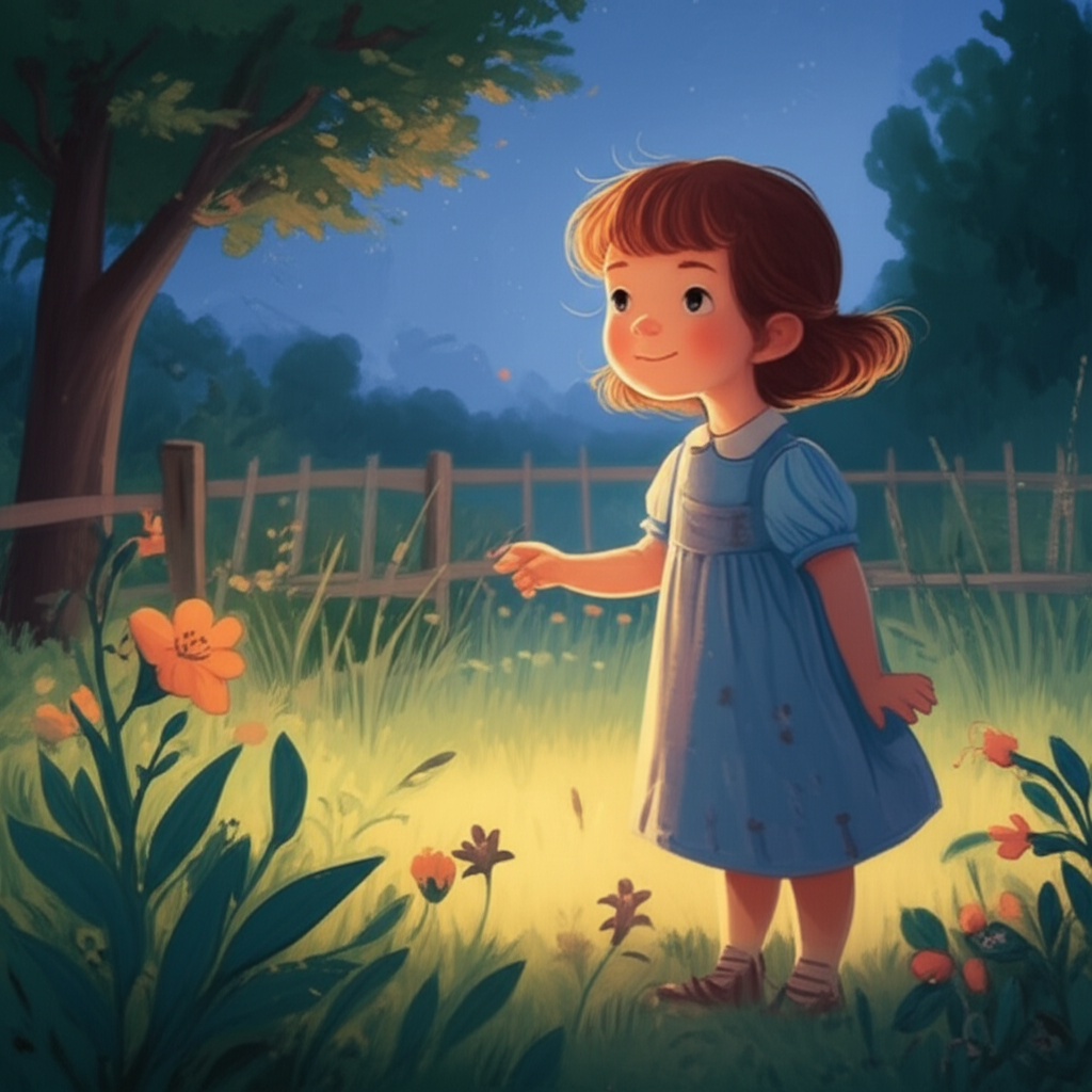 Cover illustration for Flora's Firefly Voyage - a personalized children's story