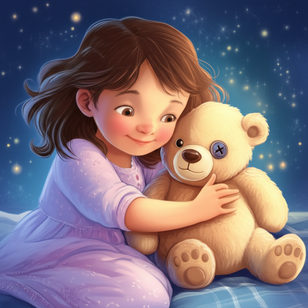 Cover illustration for Flora and the Starry Bear - a personalized children's story