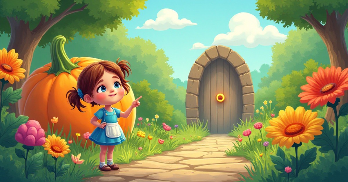 Cover illustration for Alice and the Wonderfully Big Garden - a personalized children's story