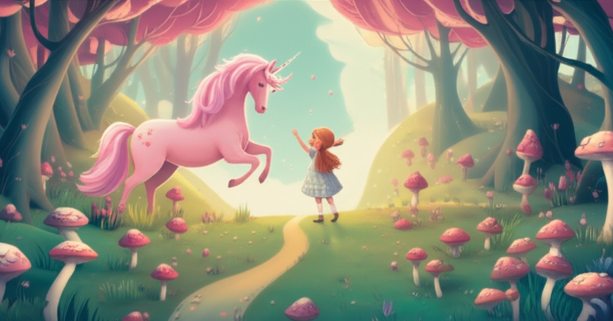 Cover illustration for Hannah's Sparkling Unicorn Bridge - a personalized children's story