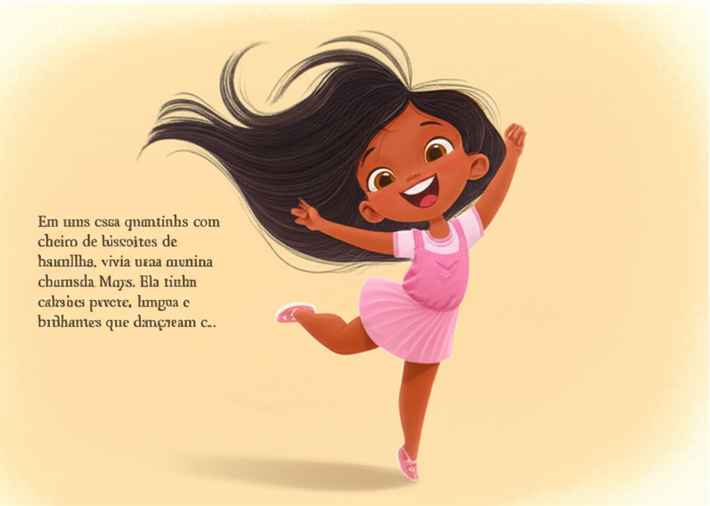 Cover illustration for O Palco Mágico de Maya - a personalized children's story