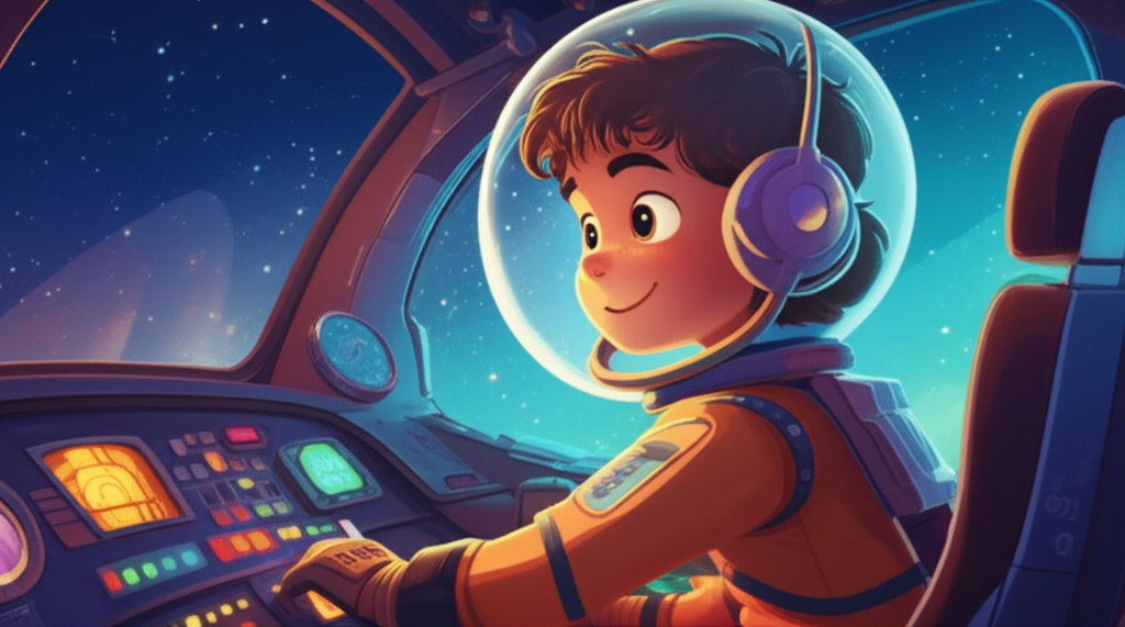 Cover illustration for Fernando and the Sparkle-Sparkle Planet - a personalized children's story