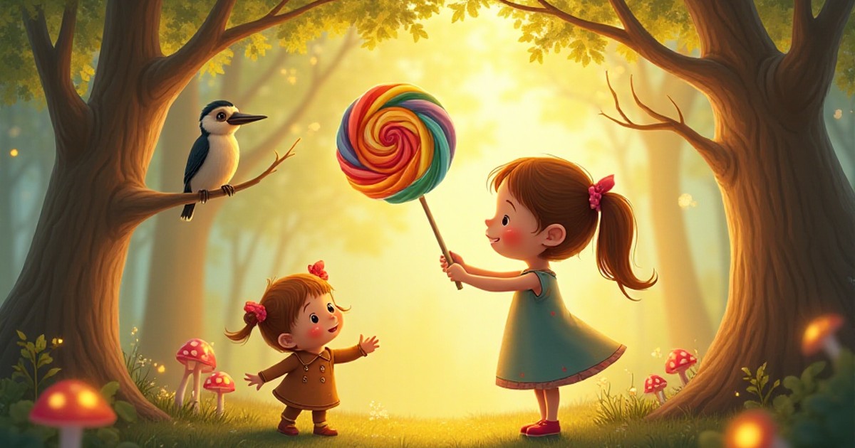 Cover illustration for Hannah and the Lost Lollipop - a personalized children's story
