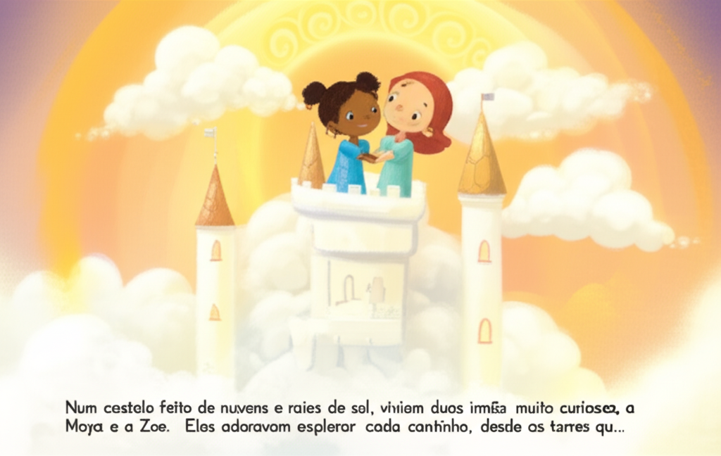 Cover illustration for Maya, Zoe e a Orquestra do Castelo - a personalized children's story