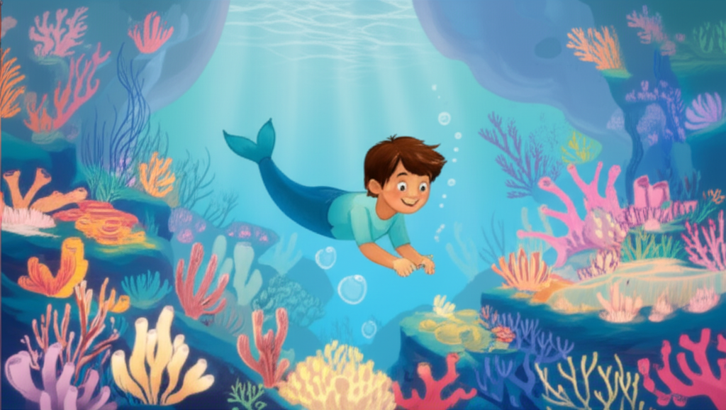 Cover illustration for Fernando and the Sea-Light Painters - a personalized children's story