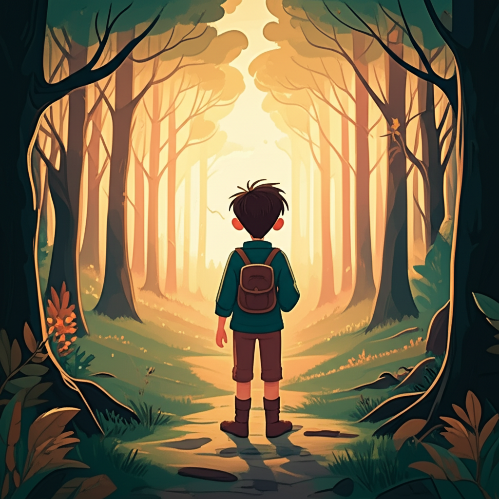 Cover illustration for Fernando and the Whisperwood Path - a personalized children's story