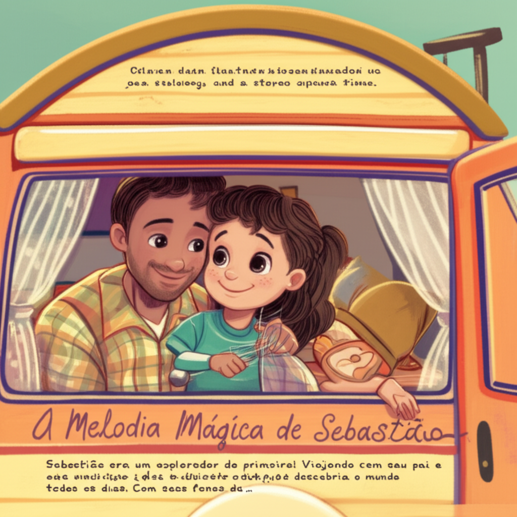 Cover illustration for A Melodia Mágica de Sebastião - a personalized children's story
