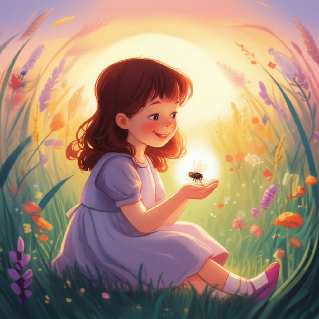 Cover illustration for Flora and the Whispering Meadow - a personalized children's story