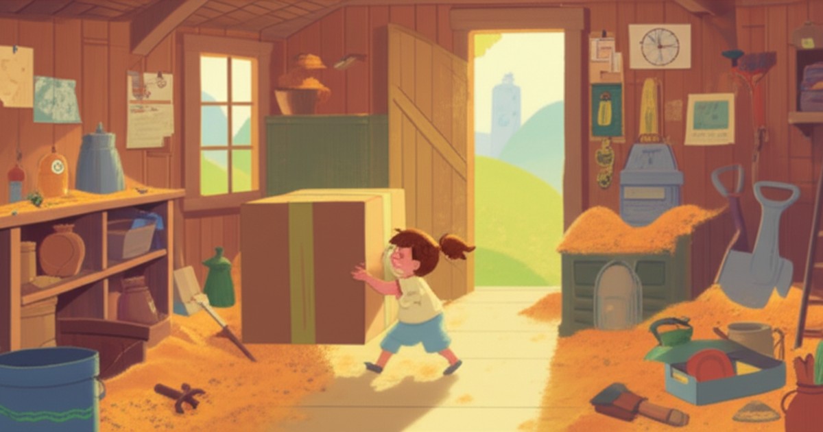 Cover illustration for Bia's Big Box Problem - a personalized children's story