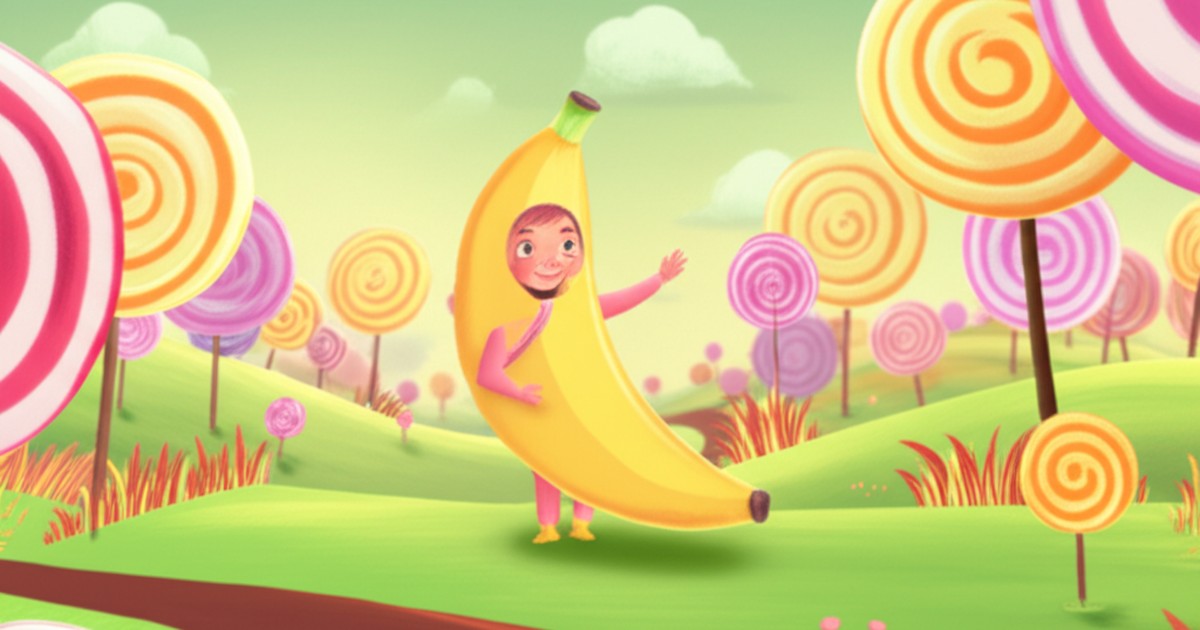 Cover illustration for Hannah's Great Banana Cake Adventure - a personalized children's story