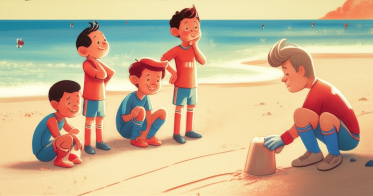 Cover illustration for Jan's Sandy Soccer Plan - a personalized children's story