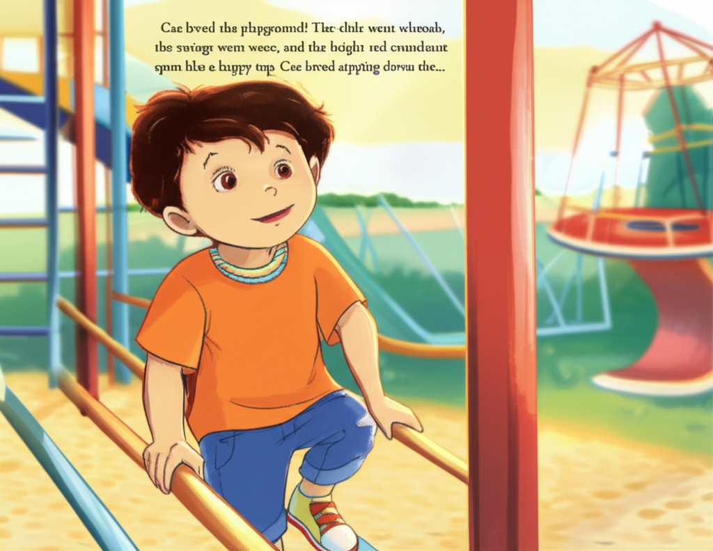 Cover illustration for Cae and the Wiggle-Wobble Bars - a personalized children's story