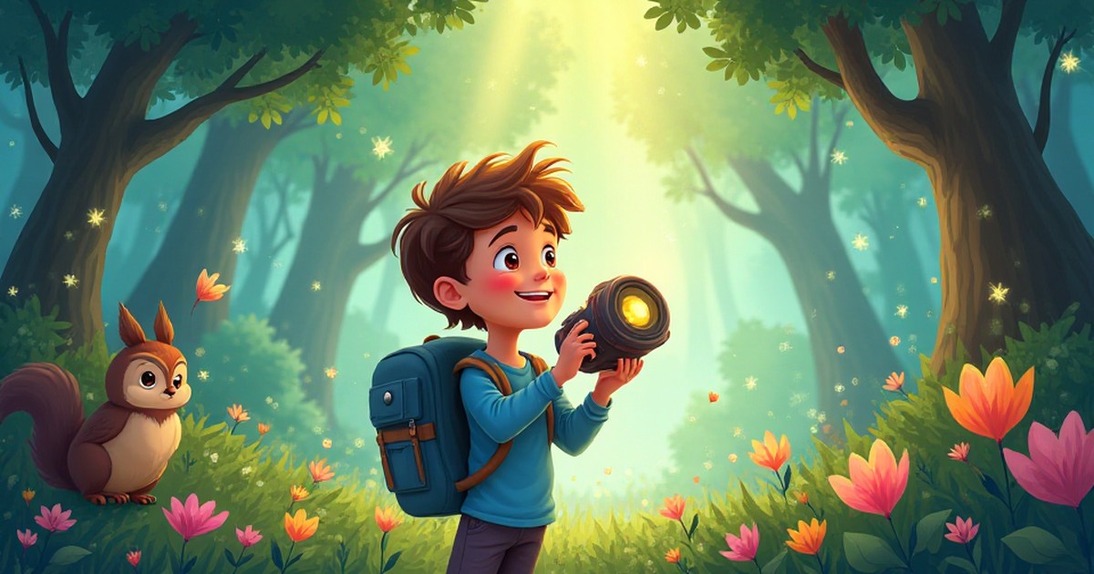 Cover illustration for Samuel e a Magia dos Olhos do Coração - a personalized children's story