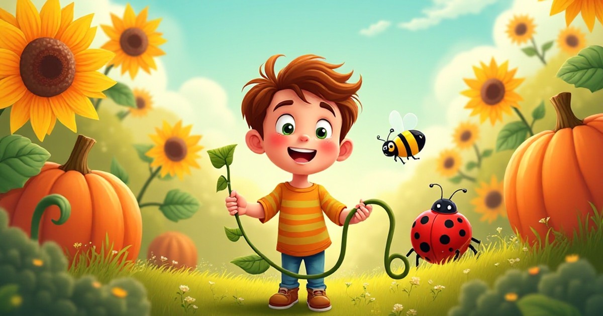 Cover illustration for Matt and the Super-Strong Vine - a personalized children's story