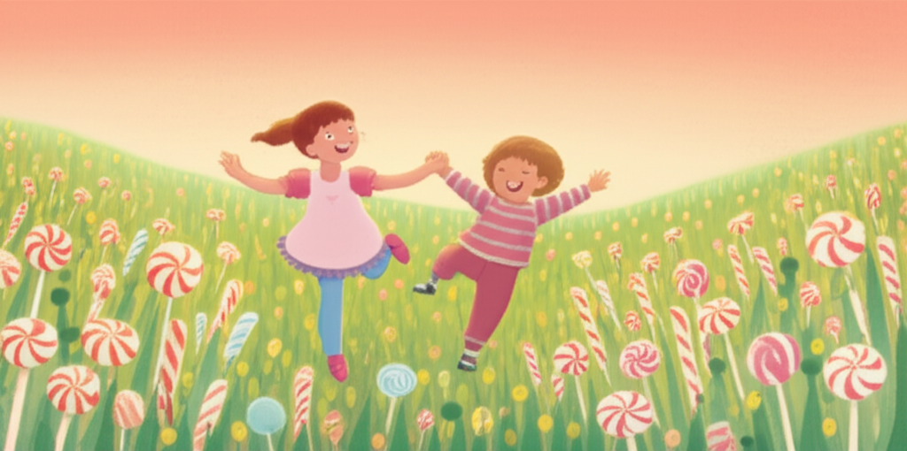 Cover illustration for The Grumpiest Gummy Bear in Candy Land - a personalized children's story