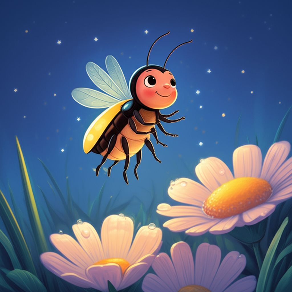 Cover illustration for Flicker the Firefly's Sleepy Light - a personalized children's story