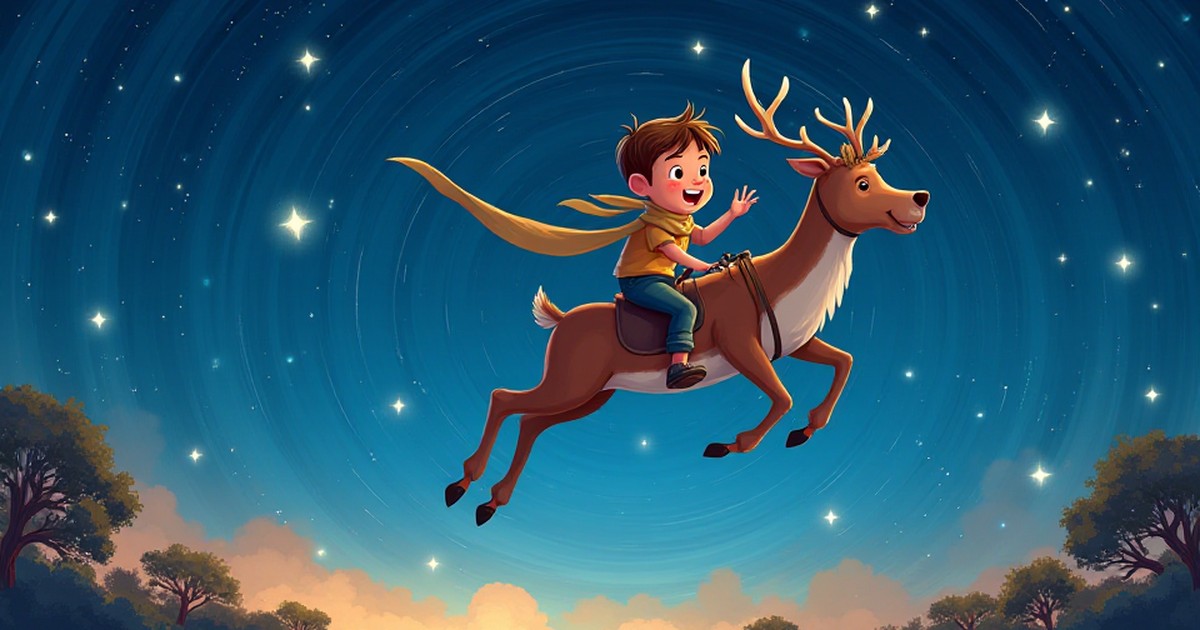Cover illustration for The Reindeer and the Star Scout - a personalized children's story