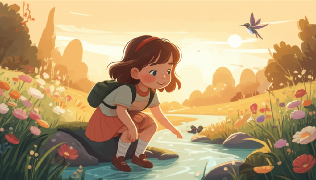 Cover illustration for Flora and the Humming Stone - a personalized children's story