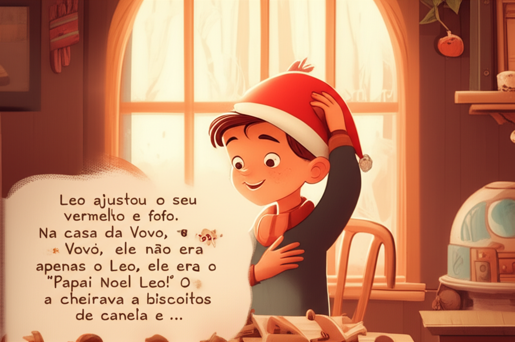 Cover illustration for O Abraço do Papai Noel Leo - a personalized children's story
